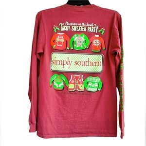Simply Southern size small long sleeved Christmas tee shirt. Tacky sweater
